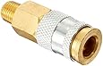Amflo C91-100 Coupler, 1/4" HI FLO/HVLP, 1/4" MNPT, Brass Plated