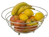 7 X 12 Flat Wire Fruit Bowl with Modern Chrome Finish