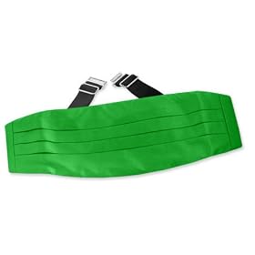 Classic Green by Elite Solid green silk cummerbunds