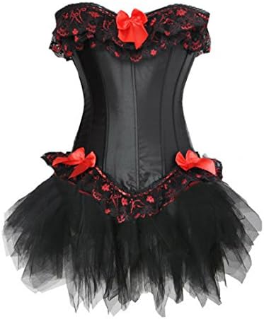 Plus Size Sexy Black Lolita FANCY DRESS Corset Bustier & Tutu Skirt Party Costumes XXXXXX-Large