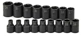 SK Hand Tools 4036 17-Piece 1/2-Inch Drive 6 Point Standard Metric Impact Socket Set