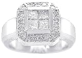 0.60Ct. 14K. White Gold Invisible Pave Diamond Anniversary Ring