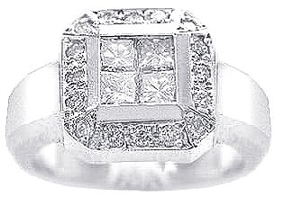 0.60Ct. 14K. White Gold Invisible Pave Diamond Anniversary Ring