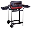 Meco 9359W Deluxe Electric Cart Grill with Rotisserie, Satin Black
