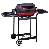 Meco 9359W Deluxe Electric Cart Grill with Rotisserie, Satin Black by Meco Grills