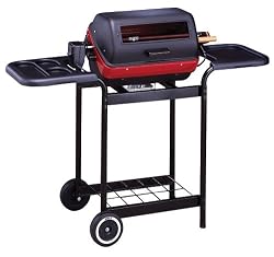 Meco9359WDeluxeElectricCartGrillwithRotisserie,SatinBlack