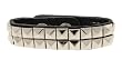 2 Rows of Pryamid Shaped Studs Leather Wrist Band Bracelet 2 Rows of Pryamid Shaped Studs Leather Wrist Band Bracelet