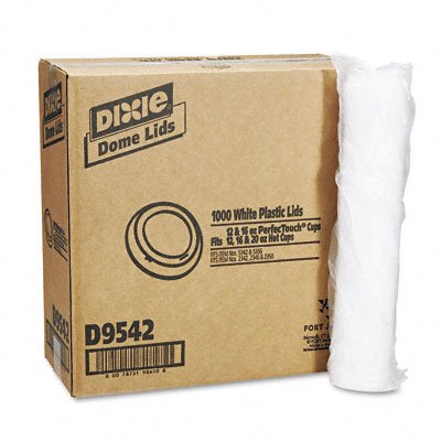 Dixie D9542 White Dome Lid for PerfecTouch 10-16 oz and 12-20 oz Paper Hot Cups (Case of 1,000)