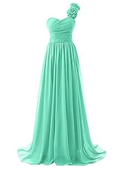 One Shoulder Chiffon Backless Evening Dress/Bridesmaid Dress/Prom Dress/Party Dress 