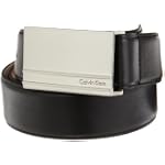Calvin Klein Men's Feather Edge Strap With Stitch, Plaque Buckle With Engraved Logo