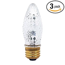 Globe 5493201 Crystalina 40-Watt B11 Chandelier Bulb, Clear, 3 Pack by Globe Electric