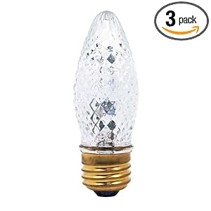 Globe 5493201 Crystalina 40-Watt B11 Chandelier Bulb, Clear, 3 Pack by 