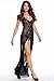 Honeystore Women's Sexy Chiffon Babydoll Nightwear Long Gown Lingerie with Thong Black XL