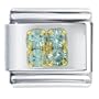 Golden Italian Charm March Aquamarine Color Birthstone