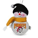 Pack of 3 MLB Pittsburgh Pirates Plush Snowman Christmas Ornaments 6"
