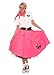Hip Hop 50's Shop 1950s Adult 4 Piece Poodle Skirt Costume Outfit for Women with Accessories (glasses, socks, scarf) (XLarge/XXLarge, Hot Pink)