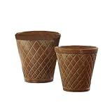Romantic Terracotta Diamond Cut Pots (Set of 2)