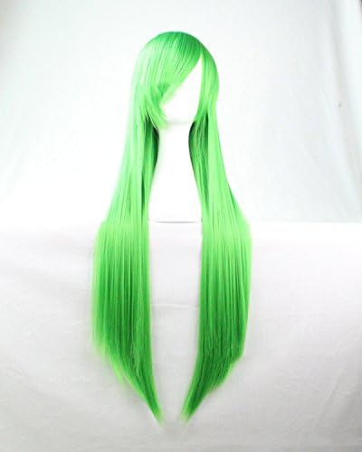 Red Mall 31" 80cm Long Straight Anime Cosplay Costume Party Wig Hair Extension Green