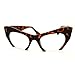 Tortoise High Fashion Runway Croped Exposed Lens Cat Eye Glasses