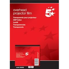 5 Star(TM) Laserfolie DIN A4 klar transparent ohne Streifen 0,1 mm dick, 100 St�ck