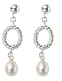 Sterling Silver and Freshwater Cultured Pearl Drop Earrings