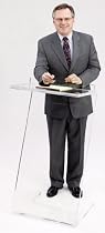 Contemporary "Z" Shaped Clear Plexi-Glass Podium - Non Sound
