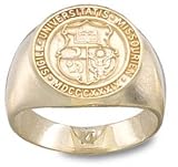 Missouri Tigers Solid 10K Gold Seal Mens Ring Size 10