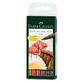 Faber Castell 167106 Lot de 6 feutres � l'encre de Chine PITT artist pen (Couleurs terre) (Import Allemagne)par Faber-Castell