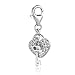 Sterling Silver clip-on key & heart locket charm
