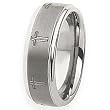 Tungsten Carbide Ring with Cross Design (8.0 mm) - Sizes 7-13