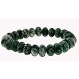 10mm Rondell Bracelet - Green Spot Agate