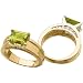 14Kt Yellow Gold Genuine Peridot Diamond Ring