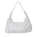 Minerva Collection Fashion Shoulder Handbag With Whip Stitch Detail White