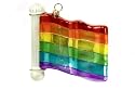 Kurt Adler Polonaise Hand-Blown Hand-Painted Gay Pride Flag Ornament