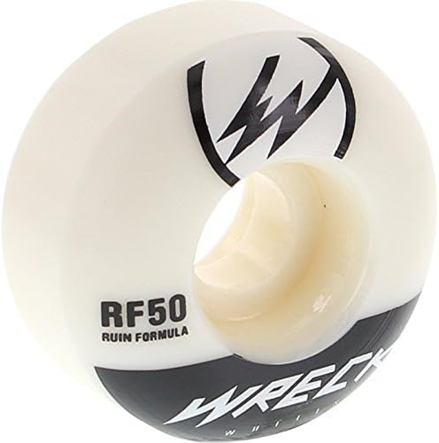 Wreck Wheels W1 White / Black Skateboard Wheels - 50mm 101a (Set of 4) by Wreck Wheels