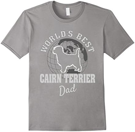 Men's World's Best Cairn Terrier Dad TShirt Large Slate