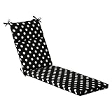 Outdoor Chaise Cushion - 72.5L x 21W x 3H in. Color - Polka Dot Black