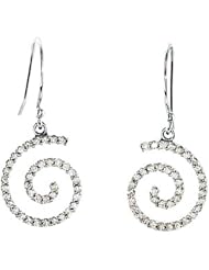14K White Gold Diamond Spiral Earrings - 0.37 Ct. -- LIFETIME WARRANTY