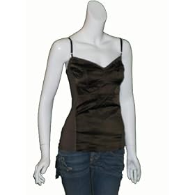 TICCI CABANA Satin Corset Cami Top in Brown