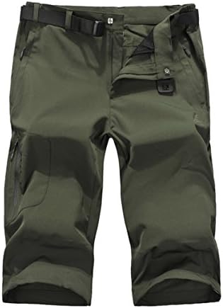 DZRDA Mens Outdoor Quick-dry Breathable Hiking Climbing Short Pants Green 2XL