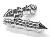 Motorcycle Skeleton Spike Chrome Hand Handlebar Grips Grip Custom High Quality Chrome Billet Grips Fits Cruisers, Choppers, Harley Davidson, Suzuki, Kawasaki, Yamaha, Honda, Metric Motor Bikes, Hogs with 1
