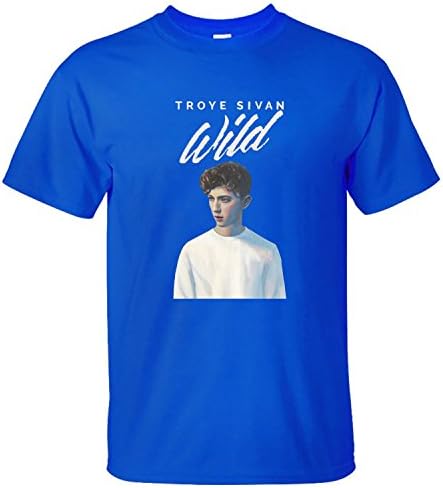 Sener Men's South African Born Australian Actor Troye Sivan Short Sleeves T Shirt blue L