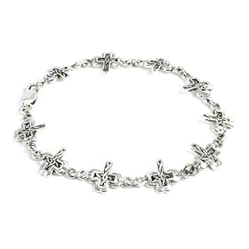 Shamrock Claddagh Bracelet - 7.5" Sterling Silver Irish Celtic Knot Cross and Shamrock Bracelet