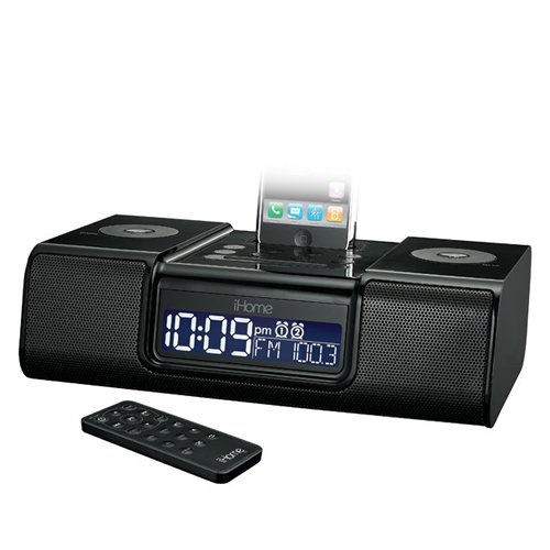 iHome iH9 Alarm Clock Speaker System with Dock for iPod (Black)
