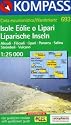 Isole Eolie o Lipari: Alicudi-Filicudi-Lipari-Panarea-Salina-Stromboli-Vulcano : Kompass carta turistica 1:25 000, pianta 1:5 000 (Italian Edition)