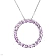 Circle Necklace With 1.98ctw Created Sapphires Beautifully Designed in White Gold Length 18in