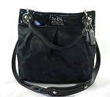 NEW AUTHENTIC COACH MADISON OP ART SATEEN CONVERTIBLE HIPPIE BAG (Black/Silver) Reviewed