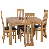 Oak Dining Set Oak Dining Table and 4 Matching Chairs Modern Dining Furniture
