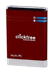 Clickfree Automatic Backup 250 GB USB 2.0 Portable External Hard Drive HD225 (Cherry Red)