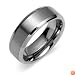 Beveled Edge Center Brushed Finish 8mm Comfort Fit Mens Tungsten Carbide Wedding Band Ring Size 11